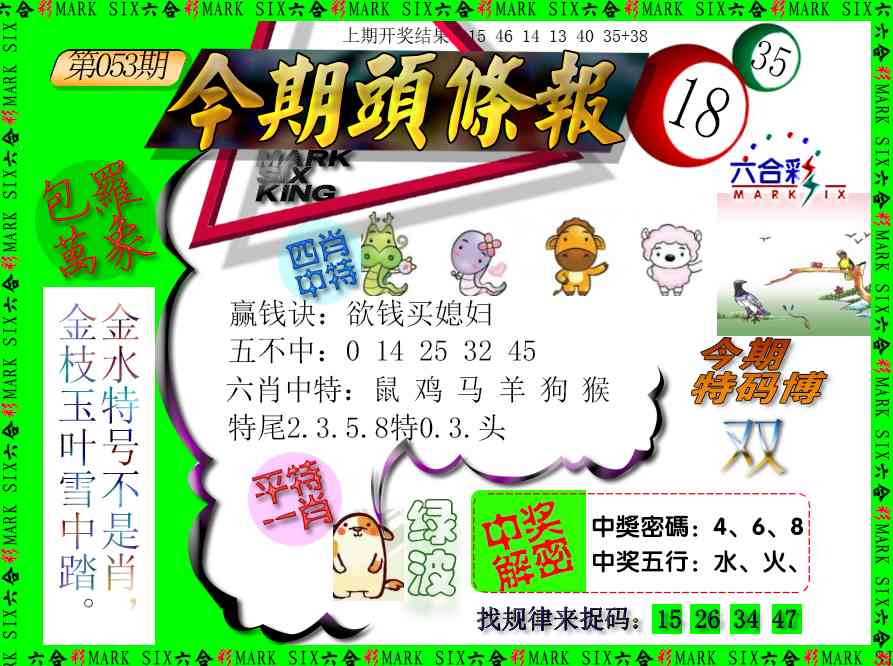 053期今期头条报[图]