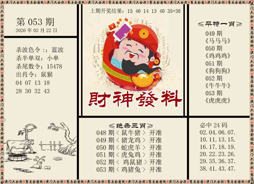 053期财神发料[图]