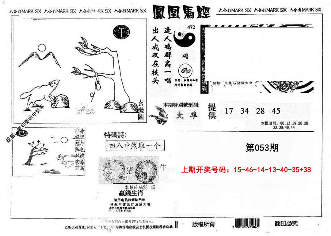 053期另版凤凰马经[图]