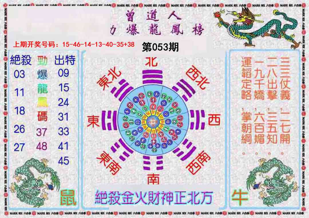 053期曾道人劲爆龙凤榜[图]