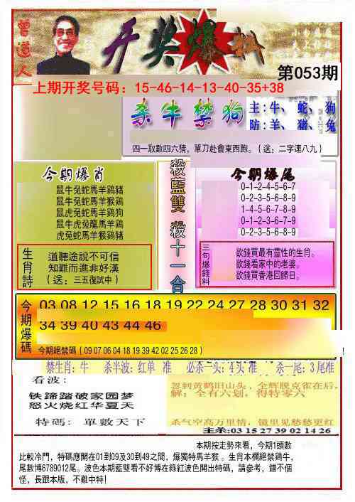 053期开奖爆料(新图推荐)[图]
