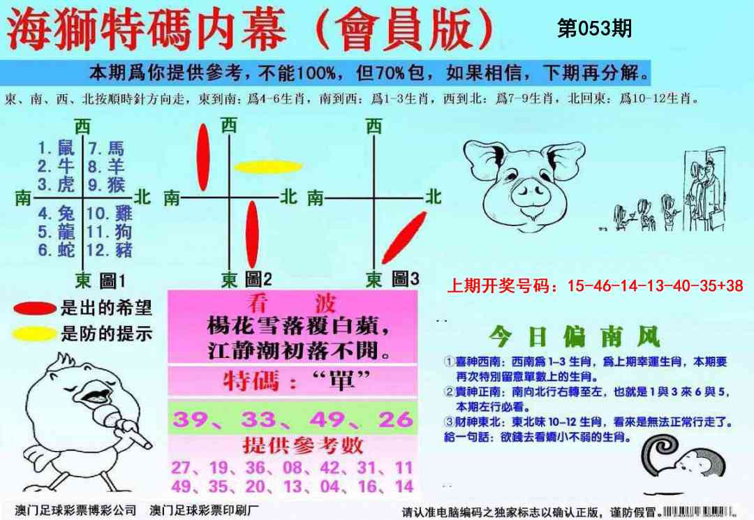 053期海狮特码会员报[图]
