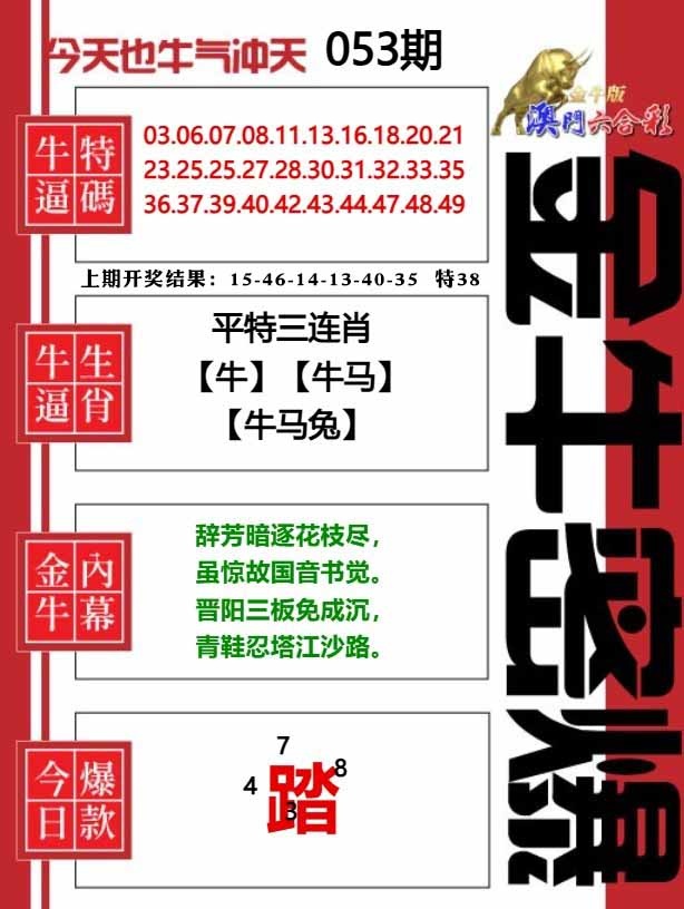 053期金牛密爆[图]