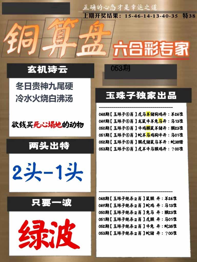 053期白小姐心水[图]